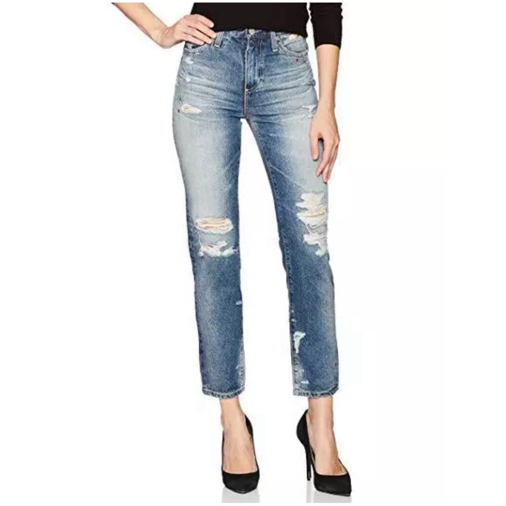 AG Adriano Goldschmeid Sz 28 High Rise Jeans Phoebe Tapered Ankle Denim